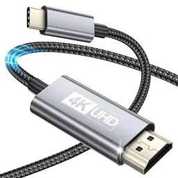 Кабель USB C до HDMI 2M, тип C до HDMI Ultra High Speed Cable 4K UHD Cable (сумісний з Thunderbolt 4/3) Сумісний з MacBook Pro/Air