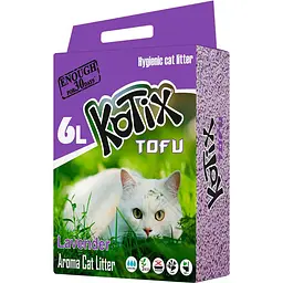 Наповнювач Тофу Kotix Lavender з ароматом лаванди для котячого туалету 6 л