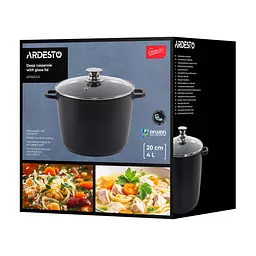 Каструля з кришкою глибока Ardesto Gemini Lazio AR1940CA 4 л 20 см чорна - мініатюра 8