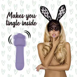 Мінівібратор FeelzToys Magic Bunny Purple з двома насадками - мініатюра 3