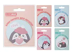 Блок для нотаток Penguin, з клейким шаром, діаметр 70 мм, 30 аркушів, 2 шт. в упаковці