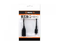 Кабель REAL-EL USB2.0 OTG 0.1m чорний - мініатюра 3