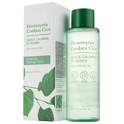 Тонер Tony Moly Houttuynia Cordata Cica Quick Calming 97 Toner, з екстрактами хаутюнії та центели, 200 мл