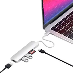 Адаптер Satechi Type-C Slim Multi-Port 4K V2 Silver (ST-SCMA2S) - мініатюра 6