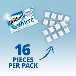 Блок жувальних гумок Trident White Peppermint Sugar Free Gum 9шт - мініатюра 3
