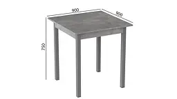 Стіл кухонний Ferrum-decor Дієго 75x90x90 Сірий ДСП Бетон 16мм (FRD-105580) - мініатюра 3