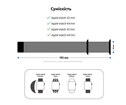 Ремінець ArmorStandart Nylon Band для Apple Watch 49/46/45/44/42 (Series 1-3) Light Green (ARM57858) - мініатюра 3