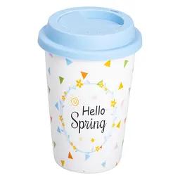 Стакан порцеляновий 420 мл із силіконовою кришкою, hello spring Liling Rongxiang Ceramic RX-N240546HS - мініатюра 7