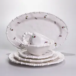 Столовий сервіз Yiwu Pearl YY78-4A порцеляновий, 32 предмети на 6 персон з рельєфним декором та квітами - мініатюра 7