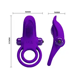 Ерекційне кільце - Pretty Love Vibrant Penis Ring Purple - мініатюра 8