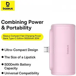 Зовнішній акумулятор Baseus Compact Fast Charging Type-C Edition 5000mAh 20W P10068306413-00 - мініатюра 5