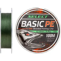 Шнур Select Basic PE Green 100 м 0.24 мм 40 lb/18.2 кг