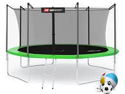 Батут Hop-Sport 14ft (427см) зелений із внутрішньою сіткою - мініатюра 2