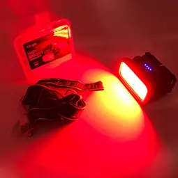 Налобний ліхтар Head Lamp YM-309-COB з акумулятором біле та червоне світло USB-зарядка - мініатюра 4