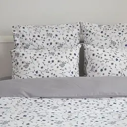Комплект постільної білизни Melluna Silk Garden двоспальний сірий/білий з принтом (2-04713_33546) - мініатюра 4