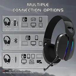 Attack Shark L90 Wireless Gaming Headset — бездротова Bluetooth-гарнітура з мікрофоном для геймерів, Чорний - мініатюра 8