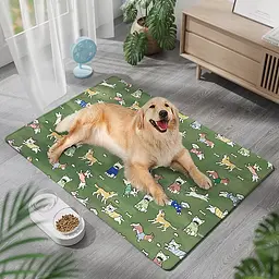 Літня охолодна підстилка для собак Derby Ice Silk Summer Pet Cooling Mat Dog Pattern - Green 45х60 см
