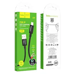 Кабель HOCO Lightning Wind charging data cable (packaged) X89 1m, 2.4A - миниатюра 2
