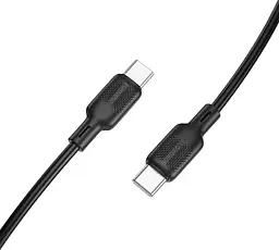 Кабель Borofone BX113 Lenny 60W silicone charging data cable Type-C to Type-C (1 м) Чорний