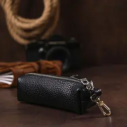 Шкіряна ключниця унісекс Shvigel 16536 чорна - мініатюра 10