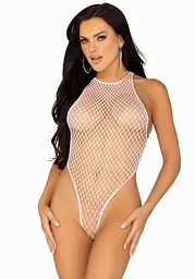 Leg Avenue Net snap crotch tank bodysuit OS White One size - мініатюра 3