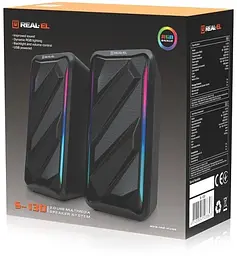 Колонки 2.0 S-130 Black, 2 x 5 Вт REAL-EL teh0021037 - мініатюра 9