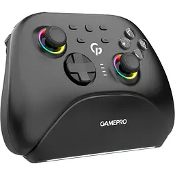 Геймпад GamePro із зарядною станцією BT 5.3/USB/2.4 ГГц (Switch/PC/iOS/Android) RGB Black (GPX13BDOC) - мініатюра 2