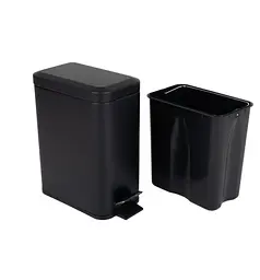 Відро для сміття Zerix Sansa-TC0105 Black з плавним закриттям, прямокутне, 5 л, чорний (ZX5894) - мініатюра 3
