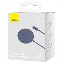 Зарядний пристрій Baseus Simple Mini3 Magnetic Wireless Charger 15W purple (CCJJ040205) - мініатюра 4