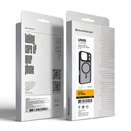 Чехол для Apple iPhone 17 Pro, Uniq MagCase, черный, противоударный, панель-накладка с MagSafe, ударопрочный TPU+PC, с магнитом MagSafe, поддержка полноценной беспроводной зарядки, ArmorStandart (ARM86266) - мініатюра 6