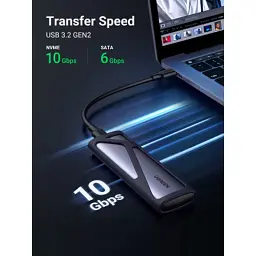 Кишеня зовнішня Ugreen SSD M.2 (NVME) M-KEY UGREEN 3.2 GEN2 CM400 gray (90264) - мініатюра 5