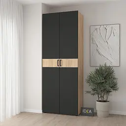 Шафа для одягу з однією штангою С-8.4 Дуб крафт/Чорний Idea