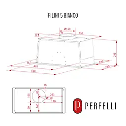 Витяжка повновбудована PERFELLI DESIGN FILINI 5 BIANCO - мініатюра 15