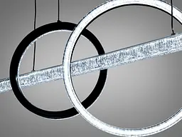 Сучасний підвісний LED світильник Diasha 1106/2+1BK чорний 72W 120 см кільця до 20 м2 - мініатюра 7