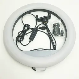 Кільцева лампа 30 см 10W на штативі 210 см з тримачем для телефону LED підсвічування кільцеве світло блогера візажиста фотографа Ring Light JY-30B - мініатюра 3