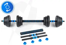 Гантелі розбірні бітумні THUNDER GYM-02 зі з'єднувачем для штанги, 2 x 10 кг (GYM-02) - мініатюра 6