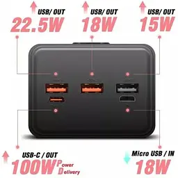 Портативна батарея Proove Giant 40000mAh 100W чорна PBGI99320001 - мініатюра 6