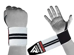 Бинти для зап'ясть (кистьові бинти) RDX W2 Gym Wrist Wraps BLACK/WHITE PLUS (WAH-W3W+) - мініатюра 2