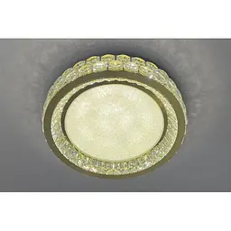 Стильна стельова LED-люстра з кришталем для спальні Linisoln 3218-500 FG золото 140 Вт 50 см до 18 м2