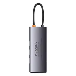 Хаб Baseus Metal Gleam Series 6-in-1 Type-C HUB Type-C to USB3.0*3+PD*1+SD/TF*1 WKWG030213 Grey - мініатюра 3