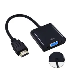 Адаптер STLab HDMI male - VGA F емулятор монітора, без додадкових кабелів, чорний