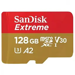 Карта пам'яті SanDisk 128 GB microSDXC UHS-I U3 V30 A2 Extreme (SDSQXAA-128G-GN6MA)