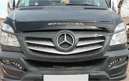Дефлектор капоту мухобійка Mercedes-Benz Sprinter 2013-2021 Евро Крепление (Vip Tuning) MRD08 - мініатюра 2
