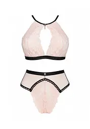 Комплект білизни Obsessive Lilines L/XL рожевий - мініатюра 5