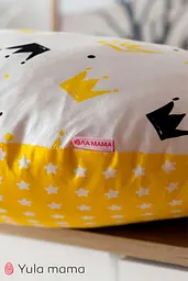 Подушка для годування Корони на білому Юла Мама Білий+Жовтий - мініатюра 5