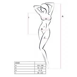 Бодістокінг з декольте Passion BS088 white, імітація корсетної шнурівки - мініатюра 5