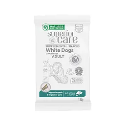 Беззернові ласощі для білих собак Nature's Protection SC White Dogs Hypoallergenic&Digestive Care, 110 г