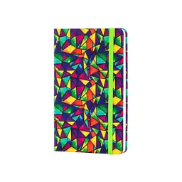 Книга записна Optima Rainbow А5, тверда текстильна обкладинка, гумка, блок у клітинку (O27190-03)