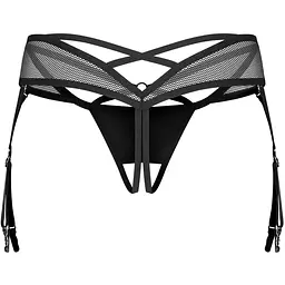 Стрінги Obsessive Dominna otwarte 2XL/3XL (чорний)