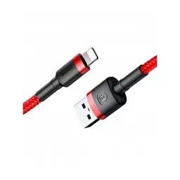 Дата кабель USB 2.0 AM to Lightning 1.0m Cafule 2.4A red+red Baseus (CALKLF-B09) - мініатюра 3